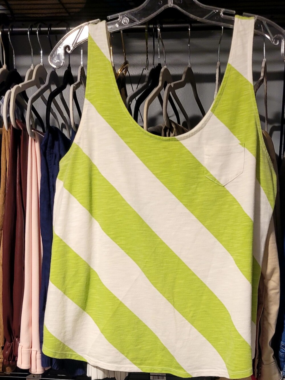 5 For $25 Mossimo Supply Co. Neon Green and White Diagonal Stripe Tank